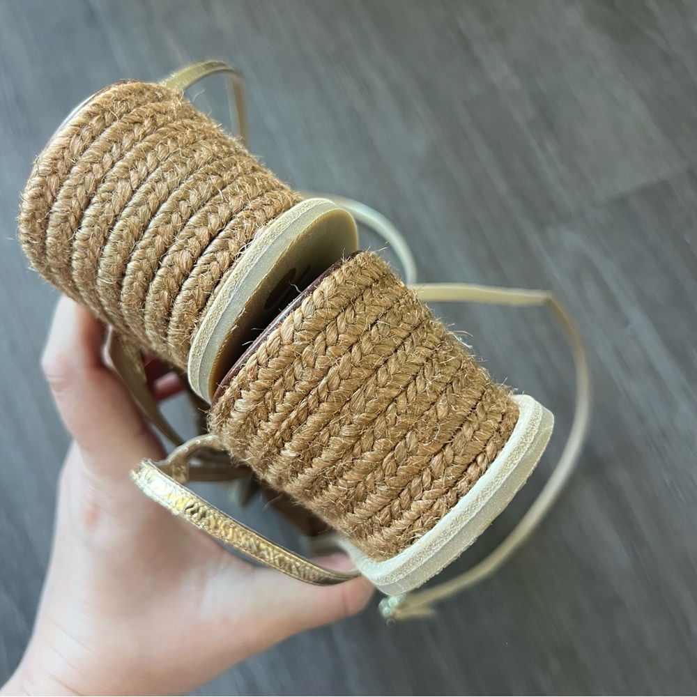 Jimmy Choo Drive 60 Metallic Wedge Espadrille Strappy Sandal Shoe Women's 42 - Picture 8 of 13